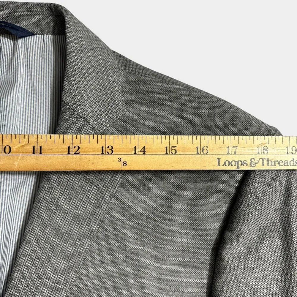 BROOKS BROTHERS Regent fitMens Blazer Sport Coat Two Button Jacket 46R WOOL Gray
